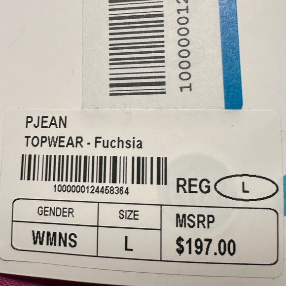 P_JEAN Fuchsia‎ Long Sleeve Top Made in Italy 100% Cotton Sz L NWT A 0263 - Picture 5 of 10